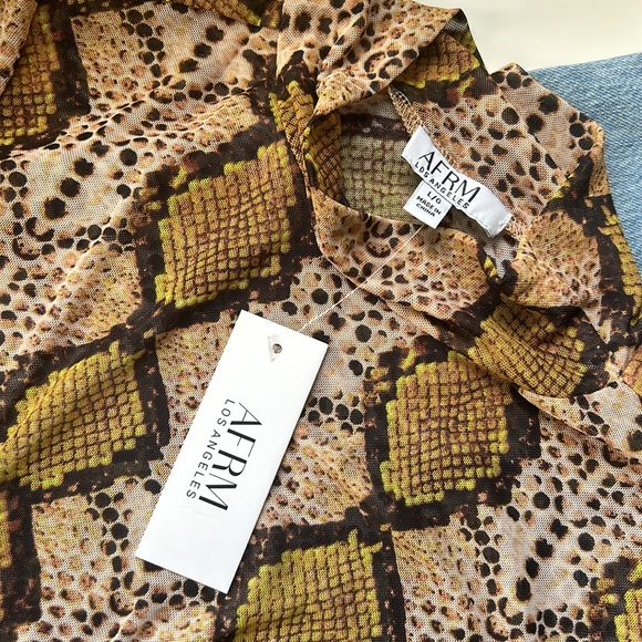 Afrm Zoe Mock Neck Mesh Top - Picture 5 of 8